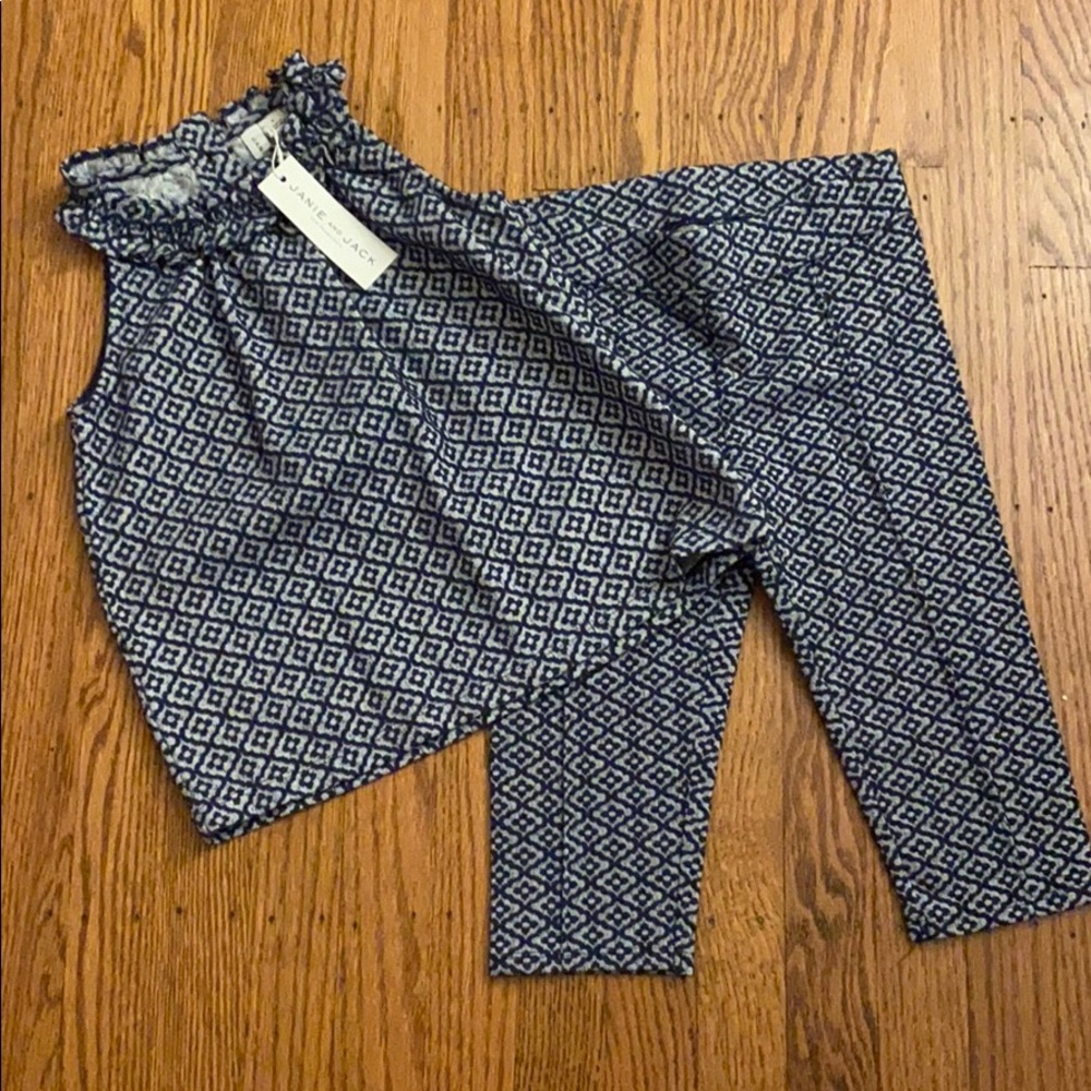 Janie and Jack Navy Top and Pant Set